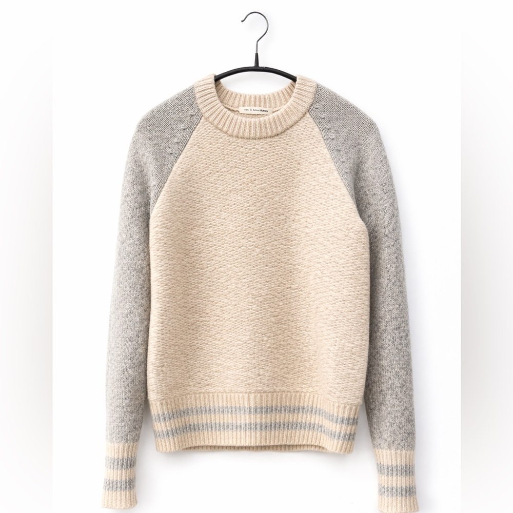 Rag & bone/jeans “Jana” Sweater | Size XS | Ivory & Gray | 100% Merino Wool